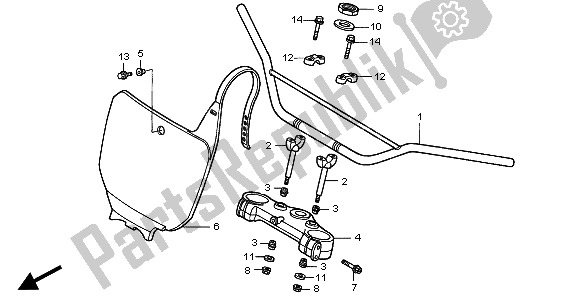 Todas las partes para Manejar Tubo Y Puente Superior de Honda CR 500R 2001