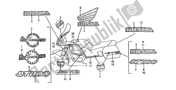 All parts for the Mark of the Honda ST 1100A 1993
