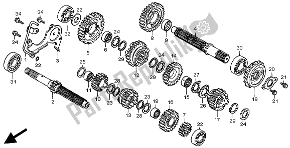 All parts for the Transmission of the Honda VT 750C 1997