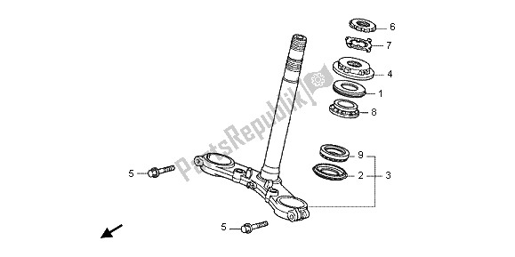 All parts for the Steering Stem of the Honda CB 600 FA Hornet 2012