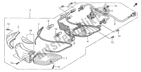 Todas las partes para Luz De Combinación Trasera de Honda PES 125 2008