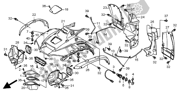 Todas las partes para Guardabarros Delantero de Honda TRX 500 FE Foretrax Foreman ES 2010