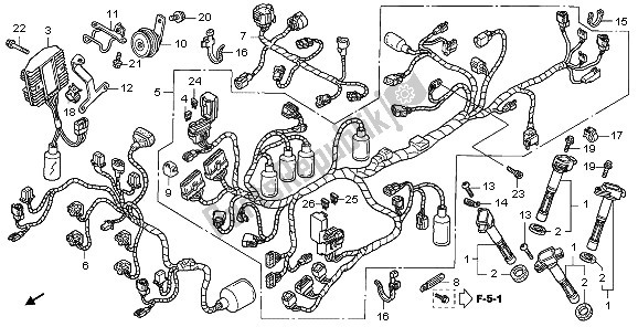 Tutte le parti per il Cablaggio del Honda VFR 800A 2006