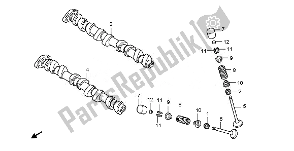 All parts for the Camshaft & Valve of the Honda CBF 1000 FS 2011