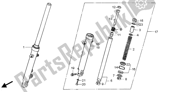 Toutes les pièces pour le Fourche Avant du Honda CBF 250 2006