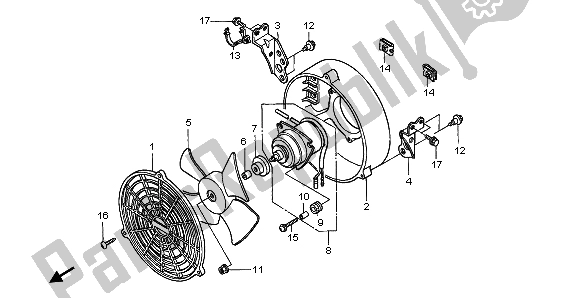 Wszystkie części do Wentylator Ch? Odz? Cy Honda TRX 450 FE Fourtrax Foreman ES 2004