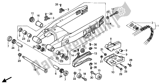 Todas las partes para Basculante de Honda CR 125R 1991