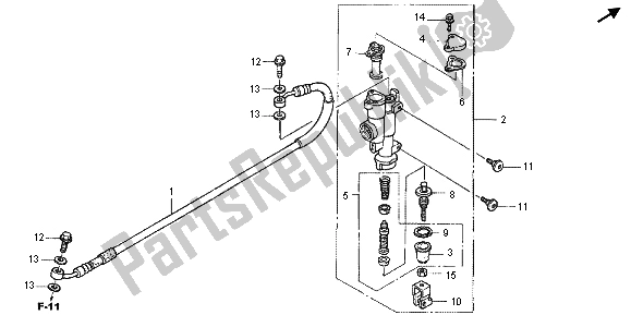 All parts for the Rr. Brake Master Cylinder of the Honda CRF 450X 2013