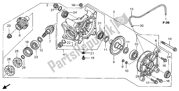 Todas as partes de Engrenagem Final Conduzida do Honda TRX 680 FA 2007