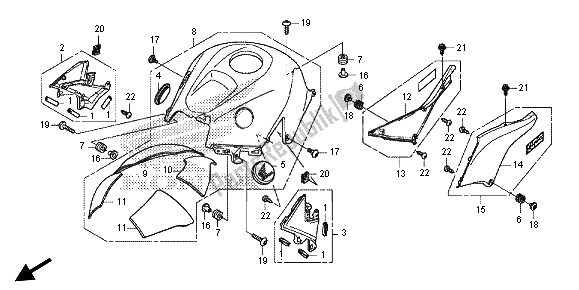 Tutte le parti per il Riparo Superiore del Honda CBR 600 RR 2013