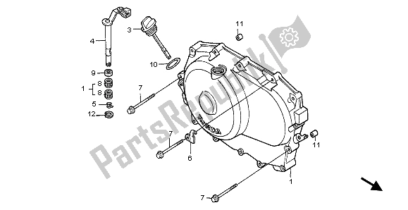 All parts for the Right Crankcase Cover of the Honda NT 650V 1998