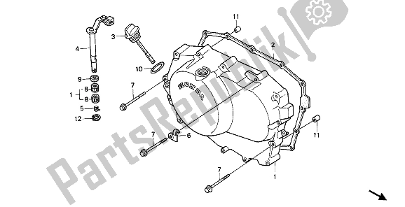 All parts for the Right Crankcase Cover of the Honda VT 600 1992