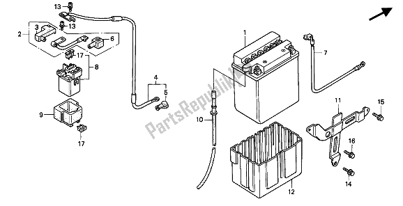 All parts for the Battery of the Honda CB 750F2 1994