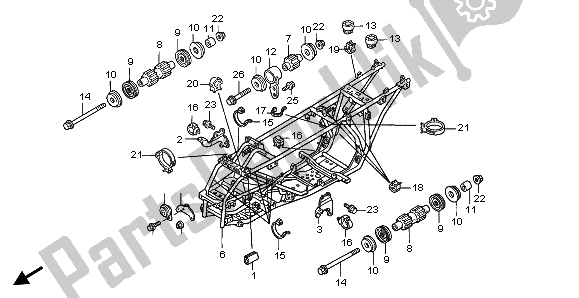 Todas las partes para Cuerpo Del Marco de Honda TRX 350 FE Fourtrax Rancher 4X4 ES 2002