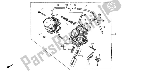 All parts for the Carburetor (assy.) of the Honda XL 600V Transalp 1993