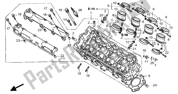 All parts for the Cylinder Head of the Honda CBF 600N 2005