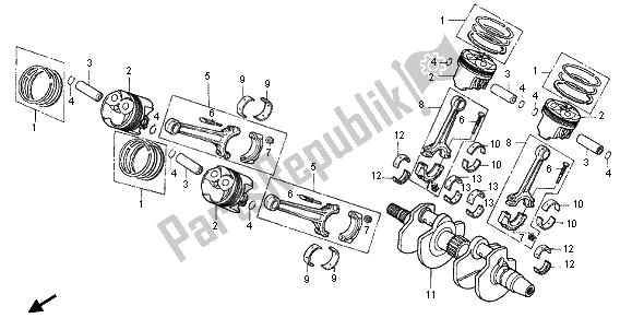 Tutte le parti per il Albero Motore E Pistone del Honda RVF 400R 1995