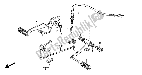 All parts for the Brake Pedal & Change Pedal of the Honda CBF 600N 2004