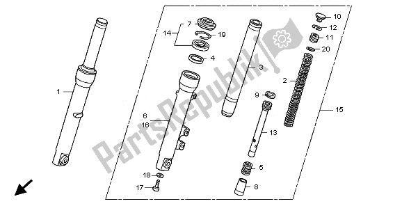 Todas las partes para Tenedor Frontal de Honda SH 150R 2011