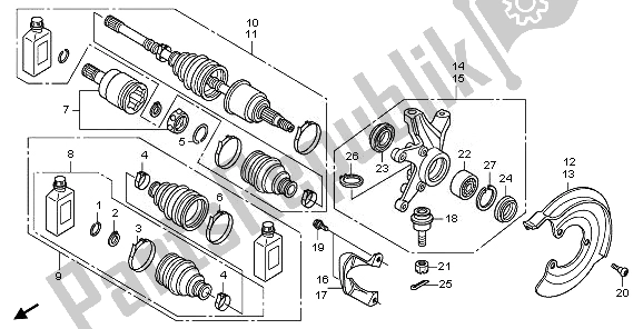 All parts for the Front Knuckle of the Honda TRX 420 FE Fourtrax Rancher 4X4 ES 2011