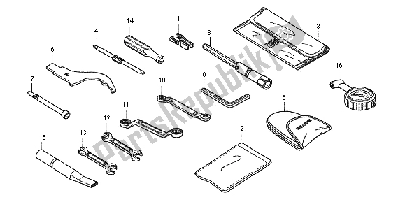 Alle onderdelen voor de Hulpmiddelen van de Honda CB 1000 RA 2012