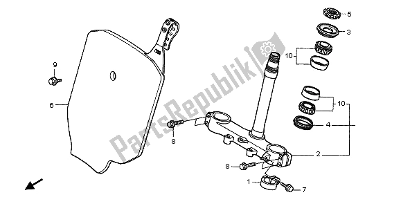 All parts for the Steering Stem of the Honda CR 80R SW 1997