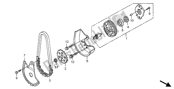 All parts for the Oil Pump of the Honda SH 125S 2008