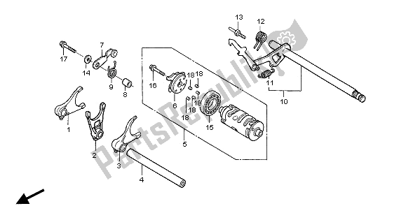 Todas las partes para Tambor De Cambio De Marchas de Honda NT 650V 2001