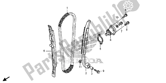 All parts for the Cam Chain & Tensioner of the Honda CRF 250X 2013