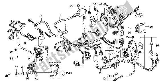 Wszystkie części do Wi? Zki Przewodów Honda ANF 125 2012