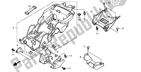 Todas las partes para Guardabarros Trasero de Honda CBR 1000 RA 2010