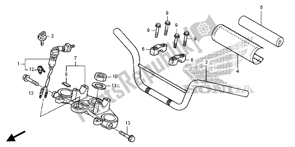 Todas las partes para Manejar Tubo Y Puente Superior de Honda CRF 110F 2014