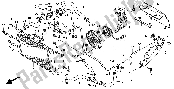 Alle onderdelen voor de Radiator van de Honda CBR 600F 2011