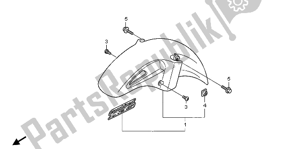 All parts for the Front Fender of the Honda NT 700V 2006