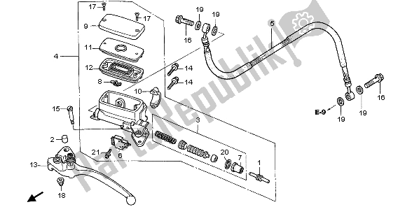 All parts for the Clutch Master Cylinder of the Honda VFR 800 2007