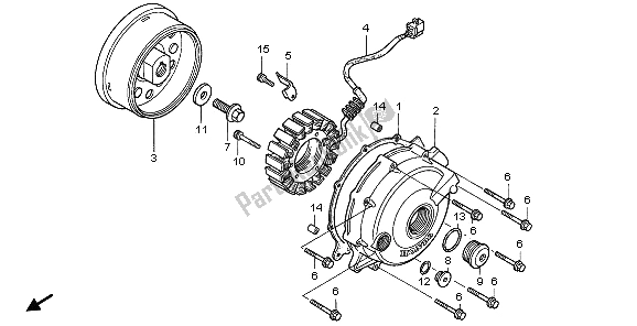 All parts for the Generator of the Honda VTR 1000F 2006