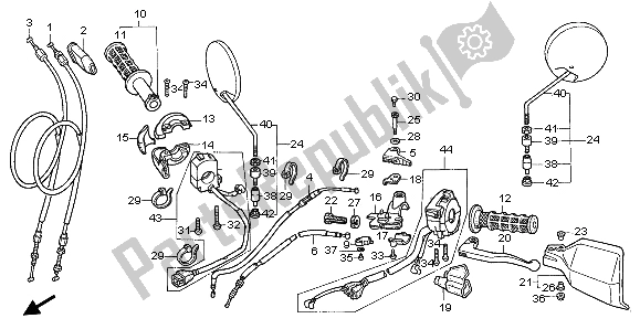 Alle onderdelen voor de Schakelaar & Kabel van de Honda NX 650 1998