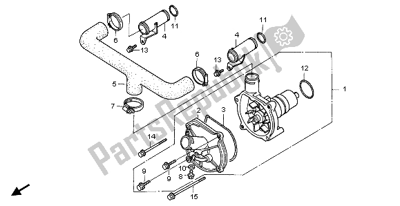 Alle onderdelen voor de Waterpomp van de Honda GL 1500 SE 1999