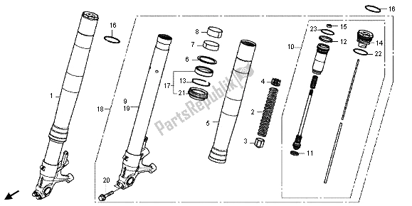 Todas las partes para Tenedor Frontal de Honda CBR 1000 RA 2013