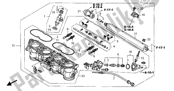 Todas as partes de Corpo Do Acelerador do Honda CBR 1100 XX 2001