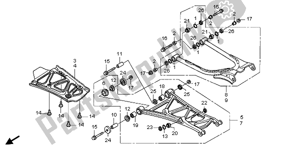 Tutte le parti per il Braccio Posteriore del Honda TRX 700 XX 2009