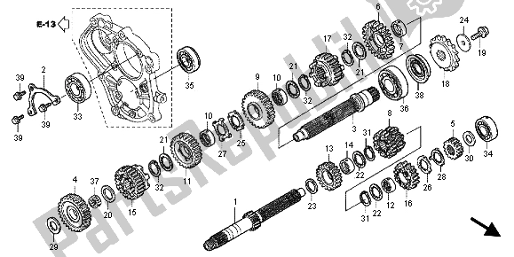 All parts for the Transmission of the Honda CBF 1000 FT 2012