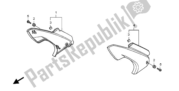 All parts for the Side Cover of the Honda CBF 600N 2010