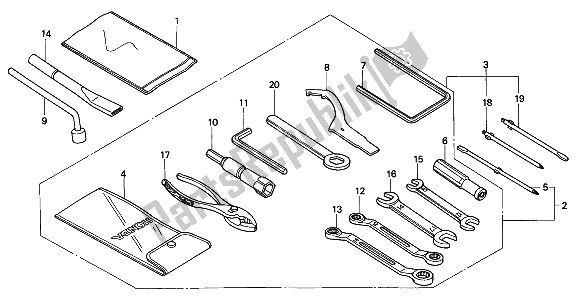 Tutte le parti per il Utensili del Honda VFR 750F 1991