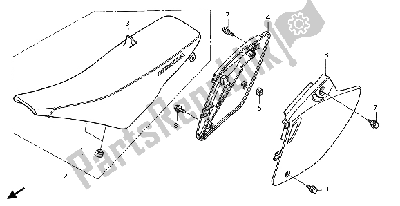 Tutte le parti per il Sedile E Copertura Laterale del Honda CRF 450R 2007