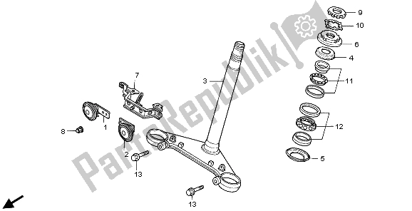 All parts for the Steering Stem of the Honda NTV 650 1995