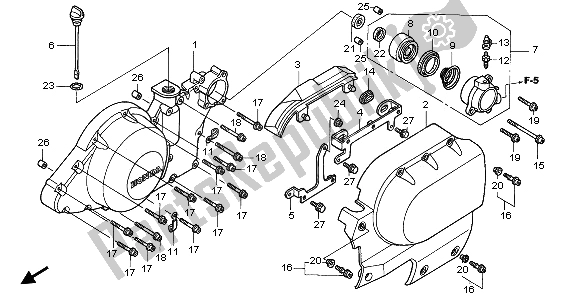 Tutte le parti per il Coperchio Carter Sinistro del Honda VTX 1800C 2003