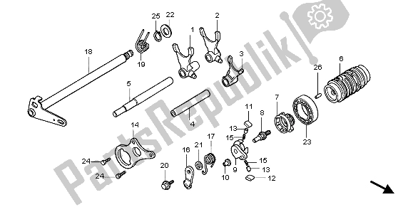 Todas las partes para Tambor De Cambio De Marchas de Honda CR 85 RB LW 2007