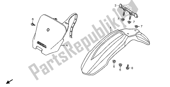 All parts for the Front Fender of the Honda CRF 70F 2006