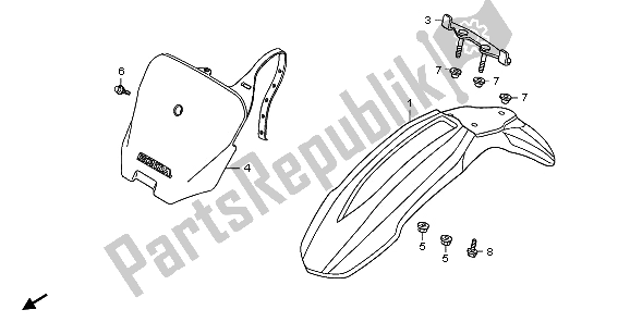 Tutte le parti per il Parafango Anteriore del Honda CRF 70F 2006